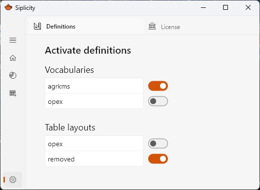 screenshot of settings menu
